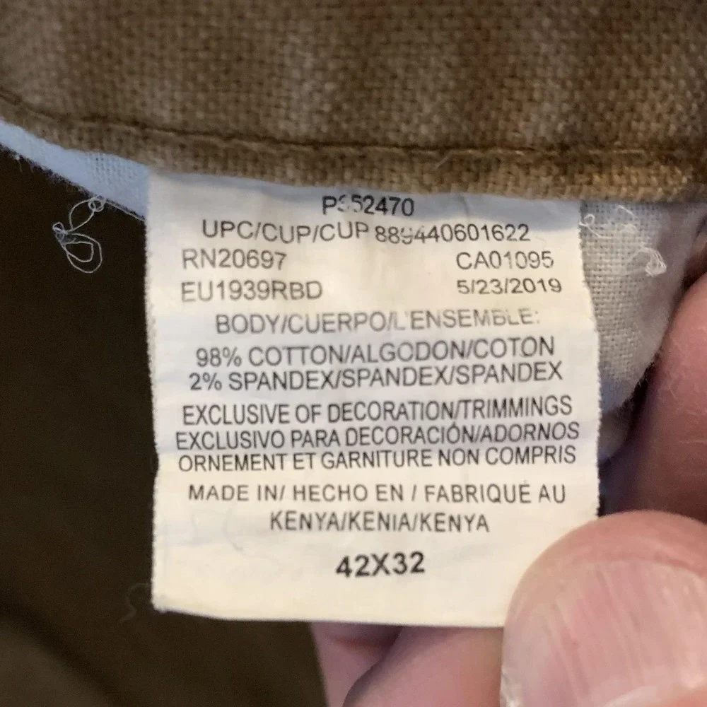 Dickies Carpenter Pants Mens 43x32 Brown Canvas Relaxed Fit Workwear 874 Stretch